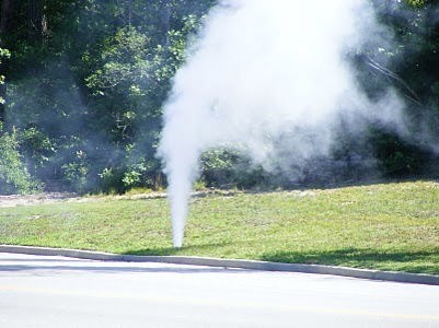 smoke emitting from ground